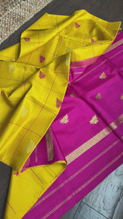 Silk Kanjivaram - Yellow Pink