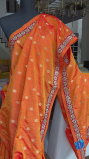 Designer Saree - Soft Silk Benarasi Orange