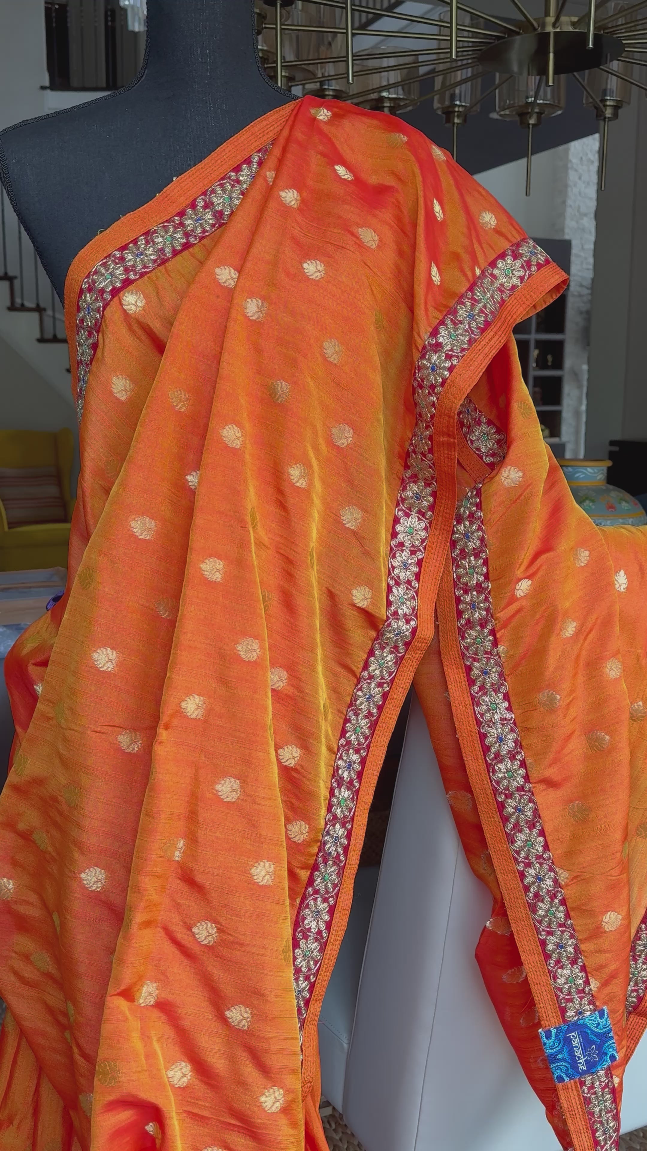 Designer Saree - Soft Silk Benarasi Orange