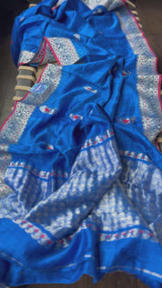 Pure Matka Silk - Royal Blue Woven