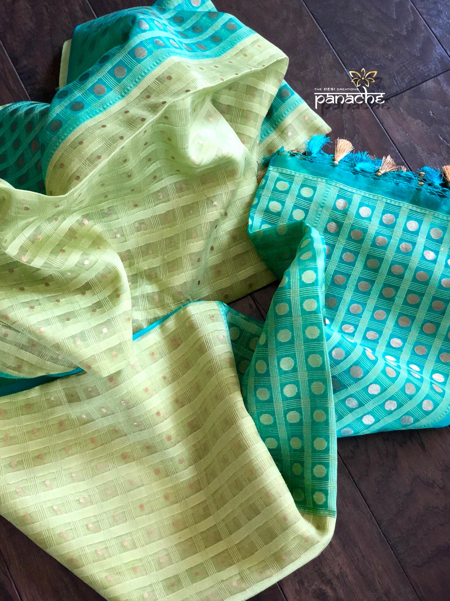 Organza Silk Banarasi - Pista Green Firozi