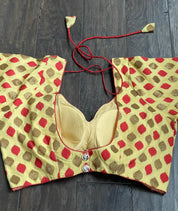 Designer Blouse - Ochre Yellow Red