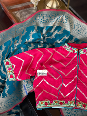 Designer Blouse - Raspberry Red Chevron
