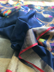 Designer Jamdaani- Blue Floral