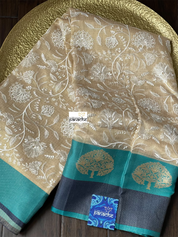 Tissue Kota Silk Embroidered - Golden Beige FIrozi