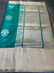 Kora Silk Banarasi - Teal Green