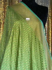 Pure Silk Katan Bootidaar Banarasi - Pista Green Kadhwa