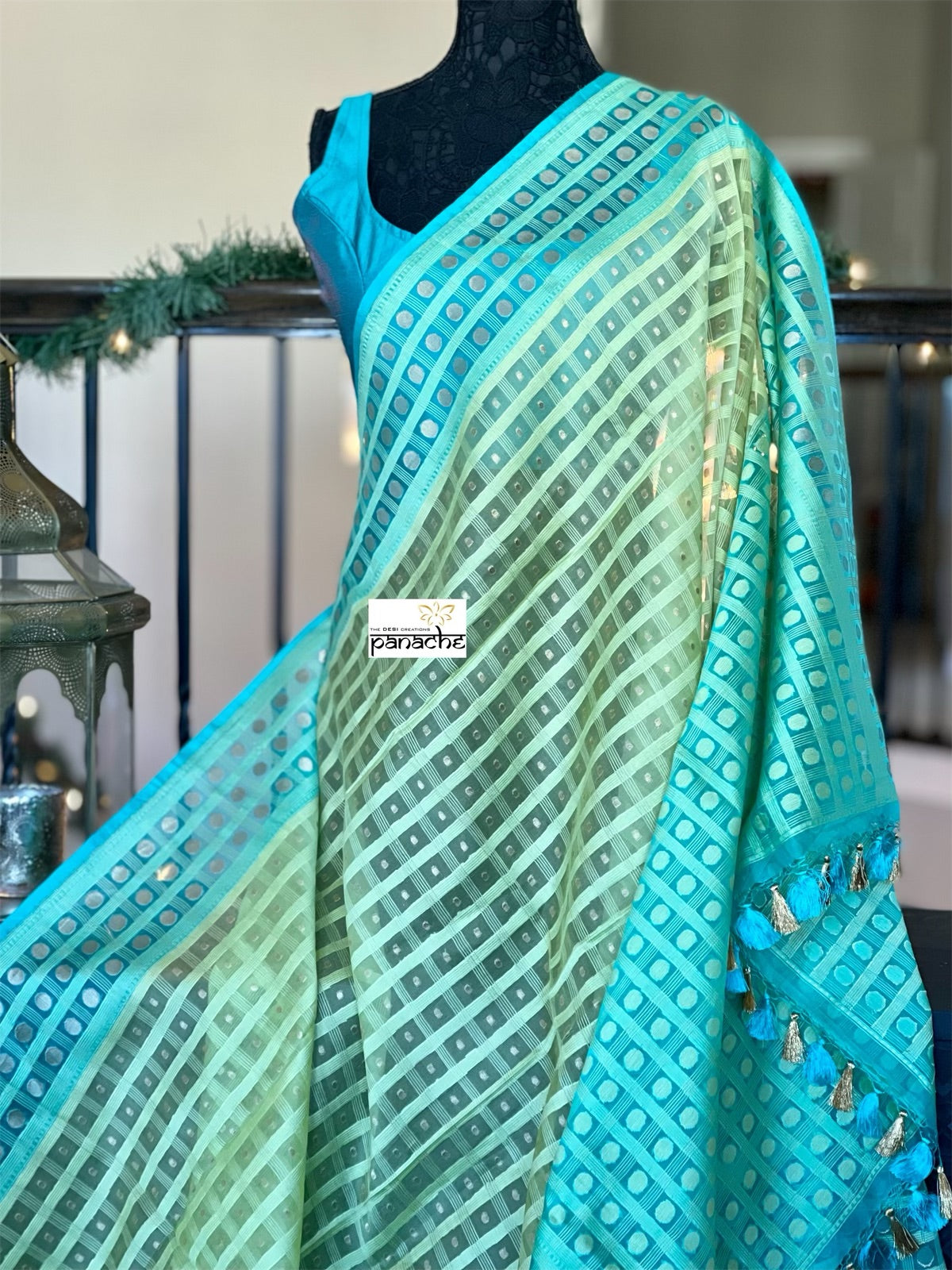 Organza Silk Banarasi - Pista Green Firozi