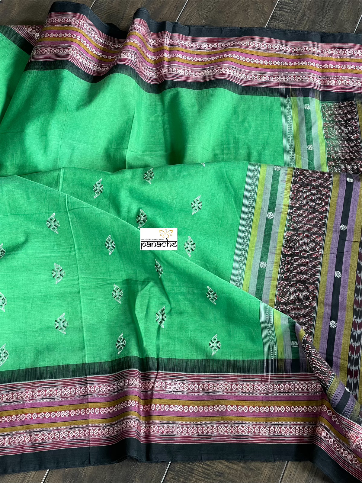 Pure Cotton Bomkai - Green Black