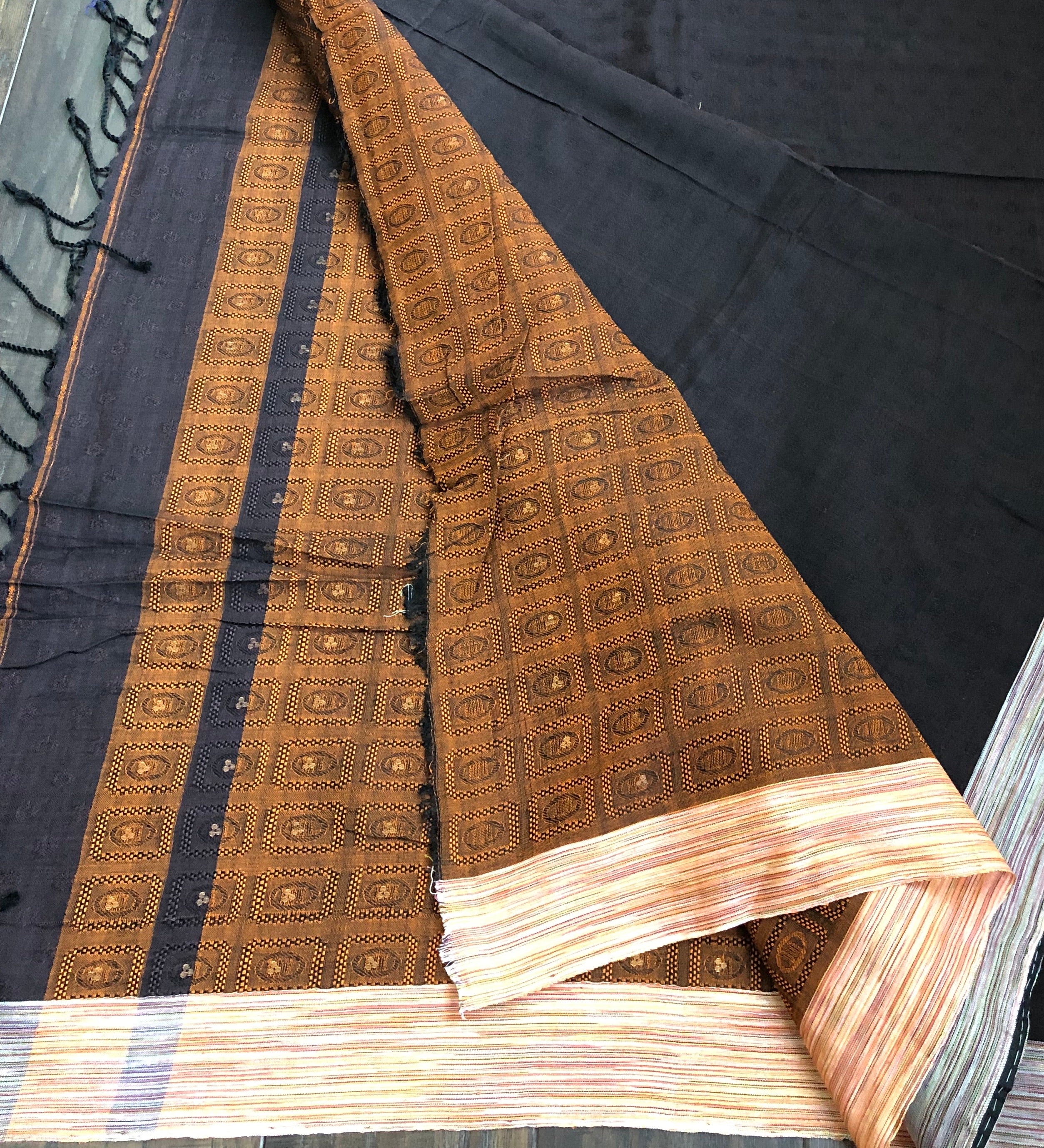 Pure Khadi Handloom - Black Brown Woven