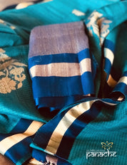 Dupion Tussar Banarsi - Turquoise Blue
