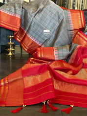 Gadwal SICO - Grey Red Checkered