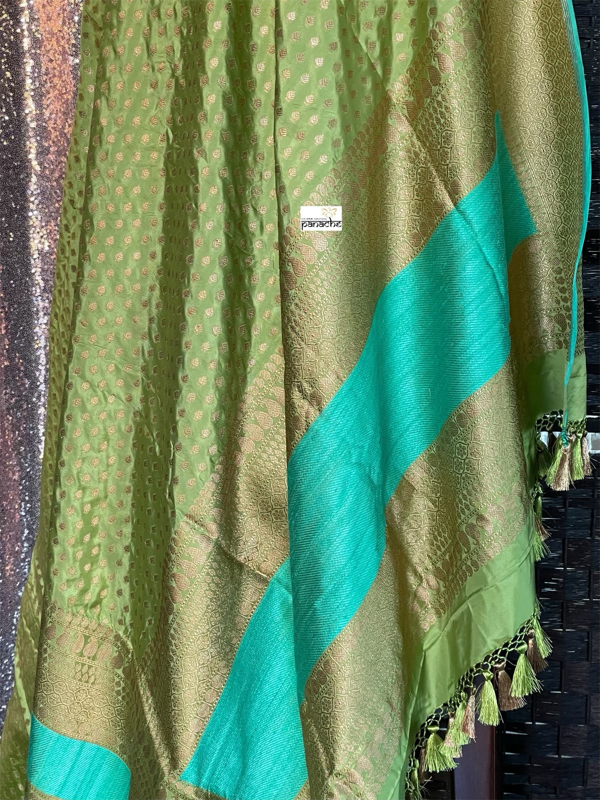 Pure Silk Katan Bootidaar Banarasi - Pista Green Kadhwa
