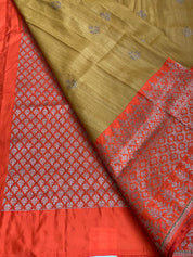 Tassur Silk Banarasi - Ochre Yellow Orange