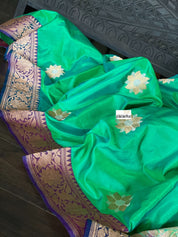 Pure Silk Banarasi - Sea Green Kadwa Woven