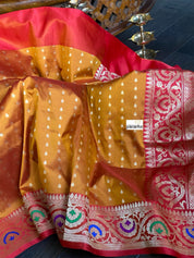 Katan Silk Banarasi - Golden Mustard