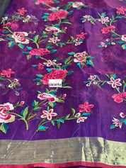 Designer Muslin - Purple Embroidered