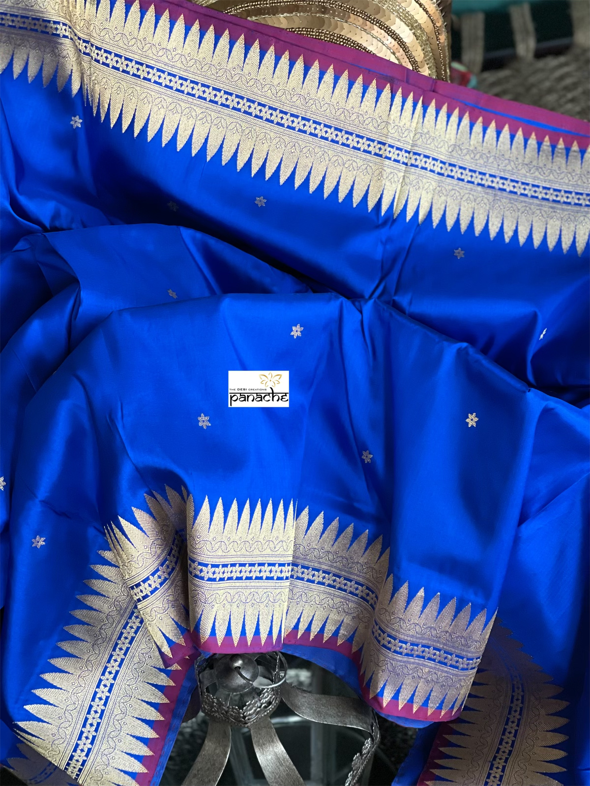 Katan Silk Banarasi - Royal Blue Kadwa