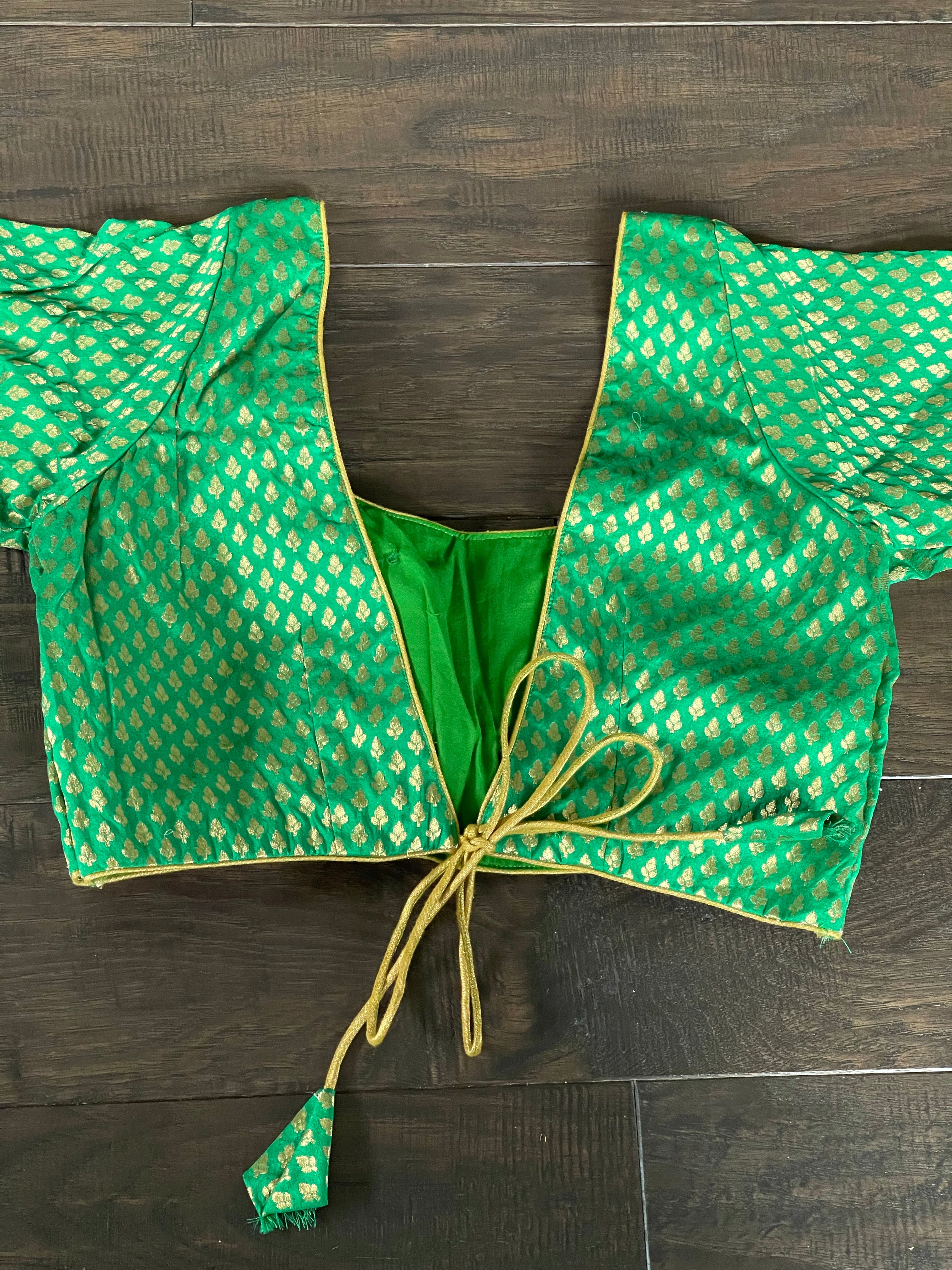 Designer Blouse - Green Banarasi Motifs