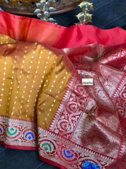 Katan Silk Banarasi - Golden Mustard