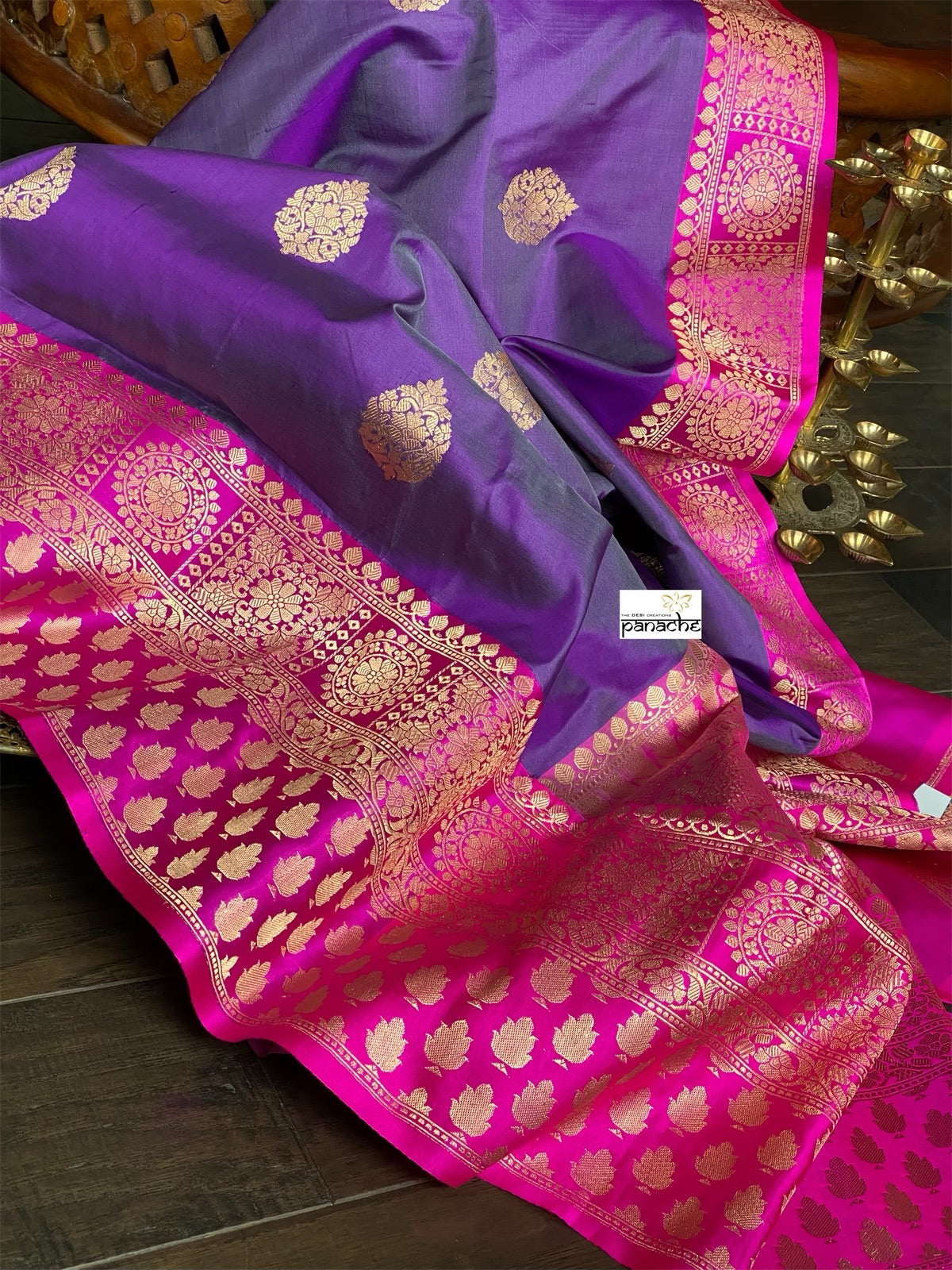 Katan Silk Banarasi - Purple Magenta
