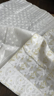 Jamdaani - Off White Gold Zari