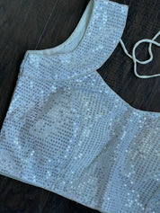 Designer Blouse - Off White Sequin