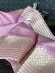 Pure Silk Tanchoi Benarasi - Lavender  Pink