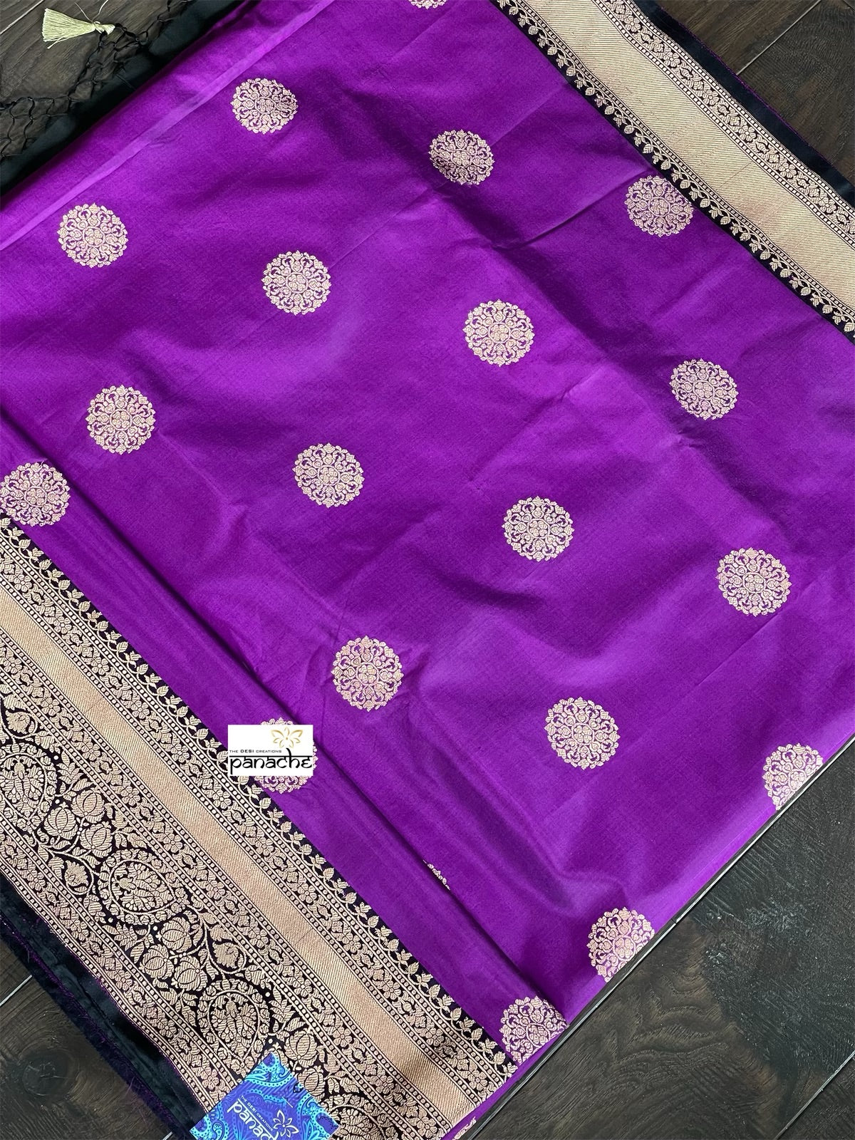 Katan Silk Banarasi - Purple Black