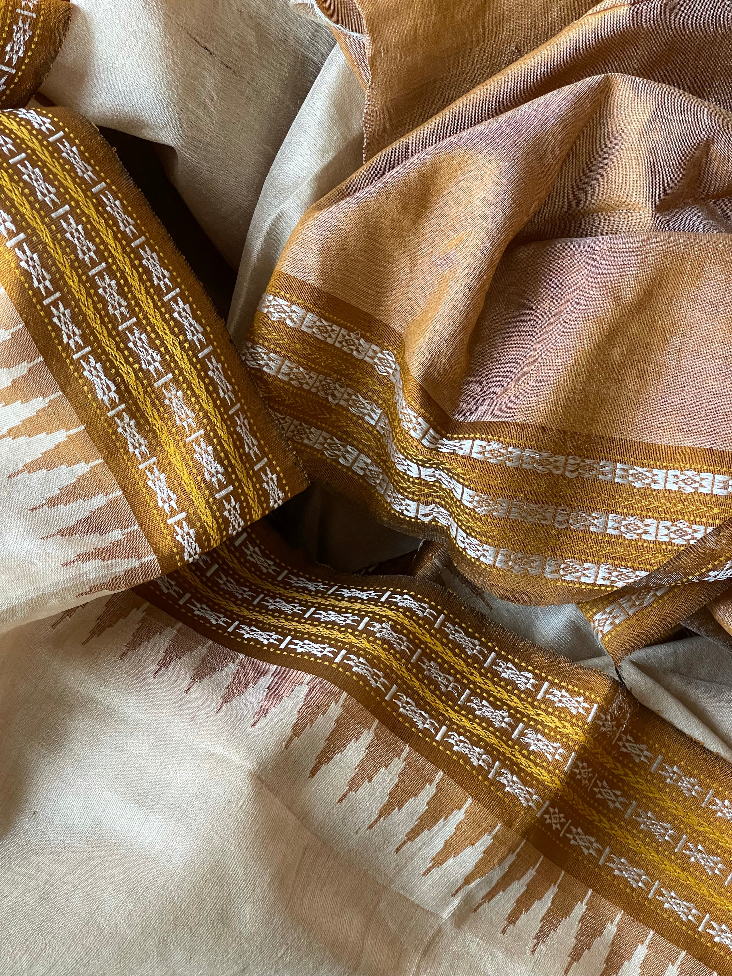 Vidarbha Tussar Silk - Tussar Color Ochre Yellow woven