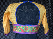 Designer Blouse - Yellow Blue Lining