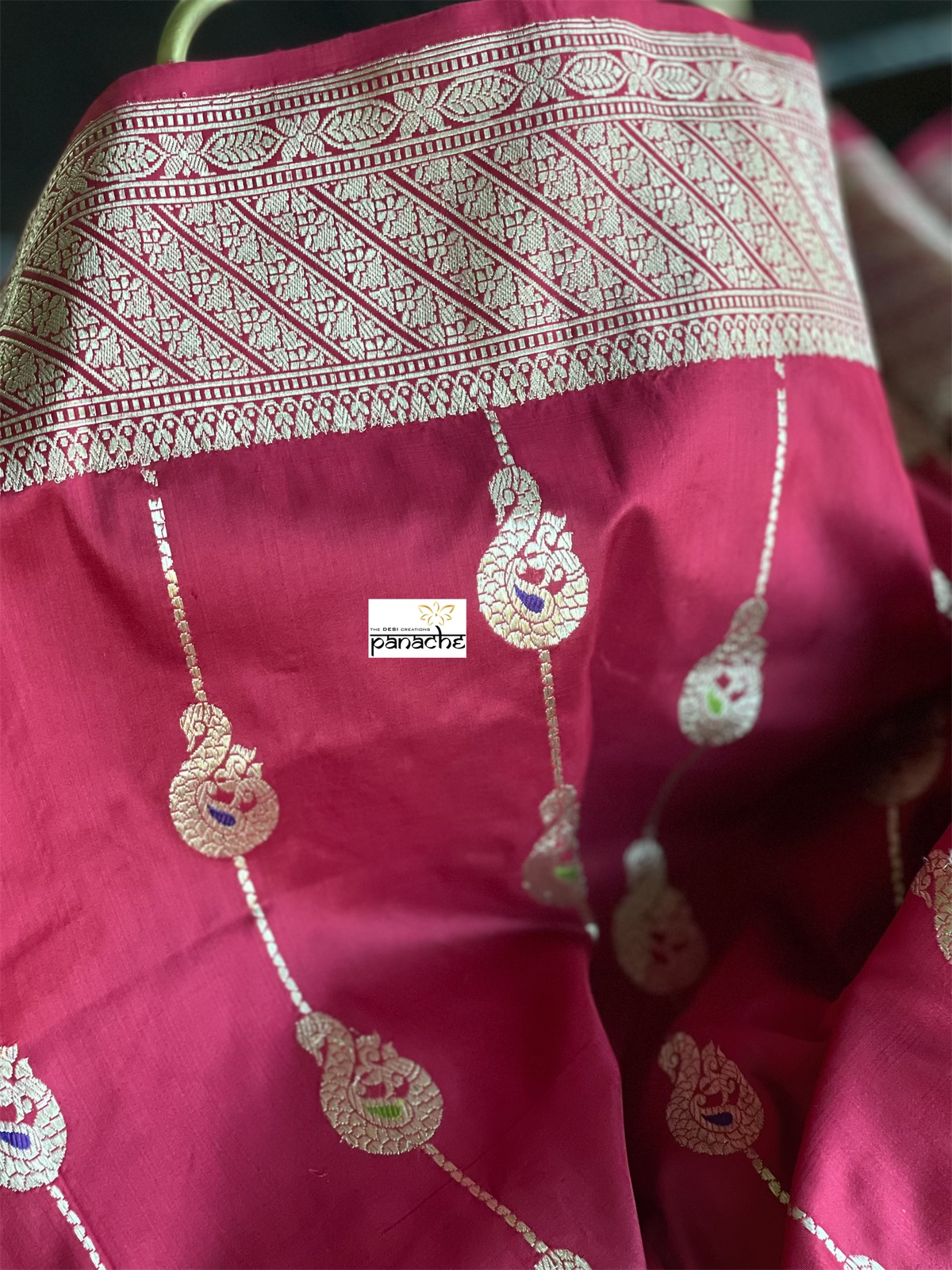 Pure Silk Banarasi - Red Antique Zari