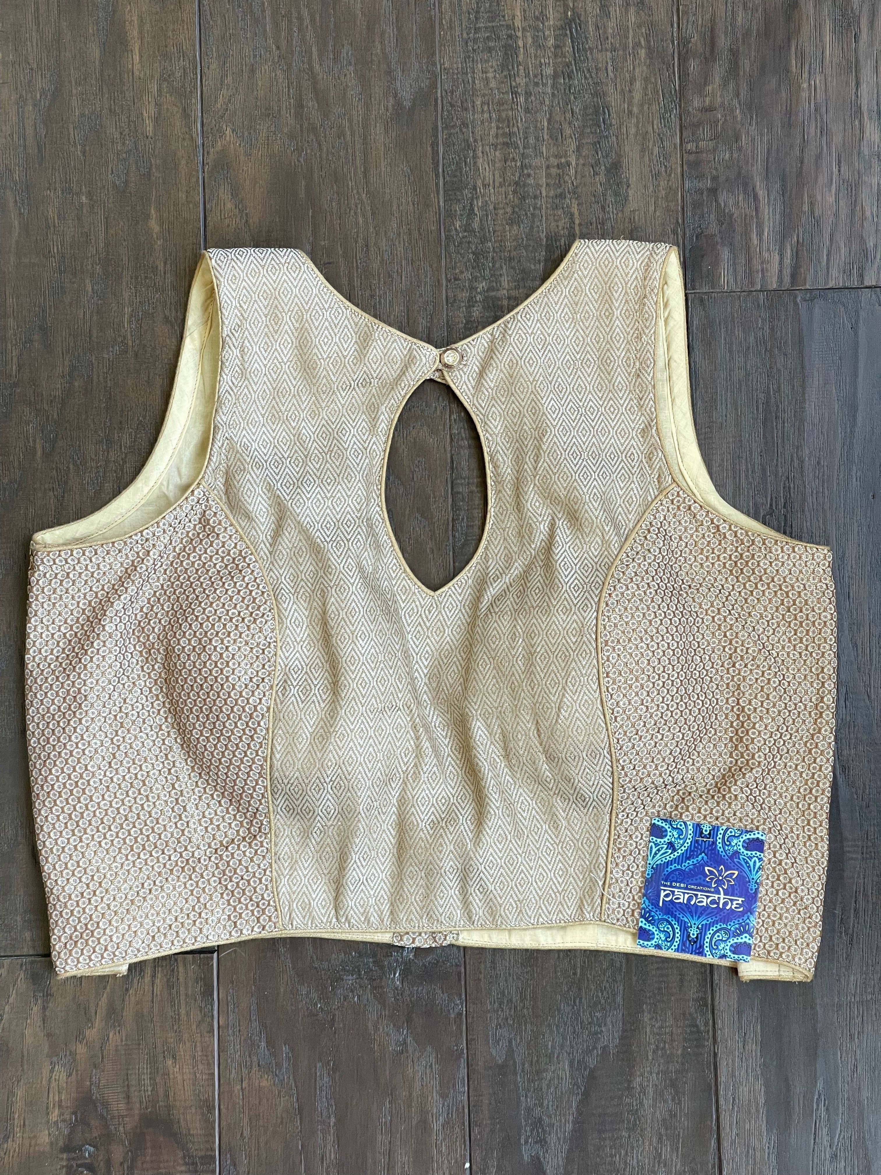 Designer Blouse - Beige Golden