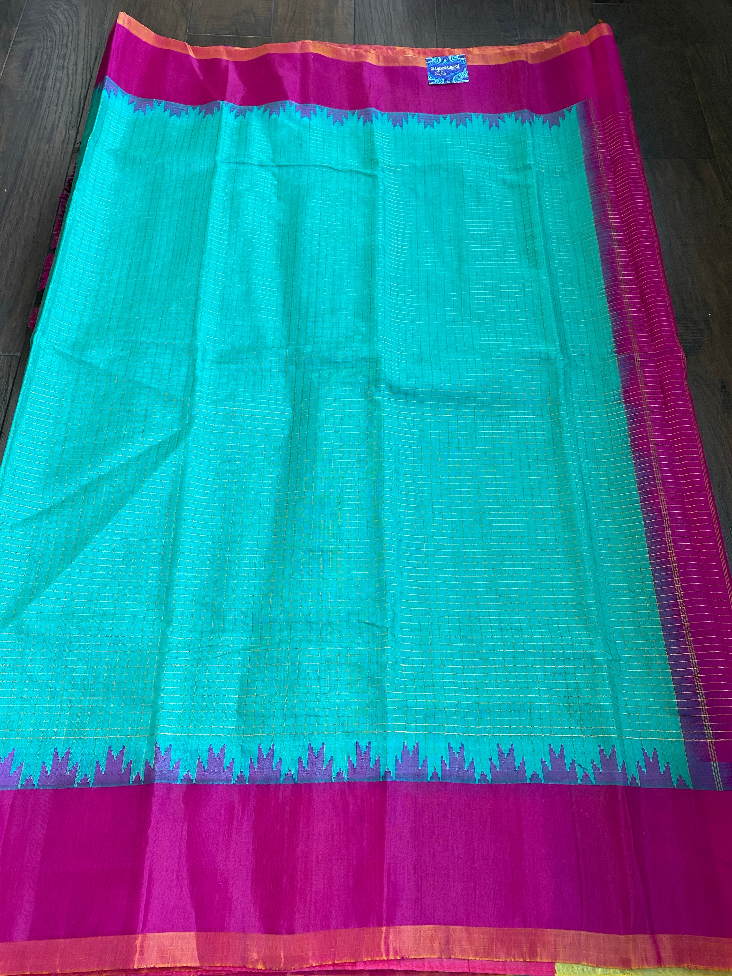 Gadwal Sico - Sea Green Magenta Pink