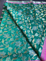 Kota Silk Jangla - Green Pink