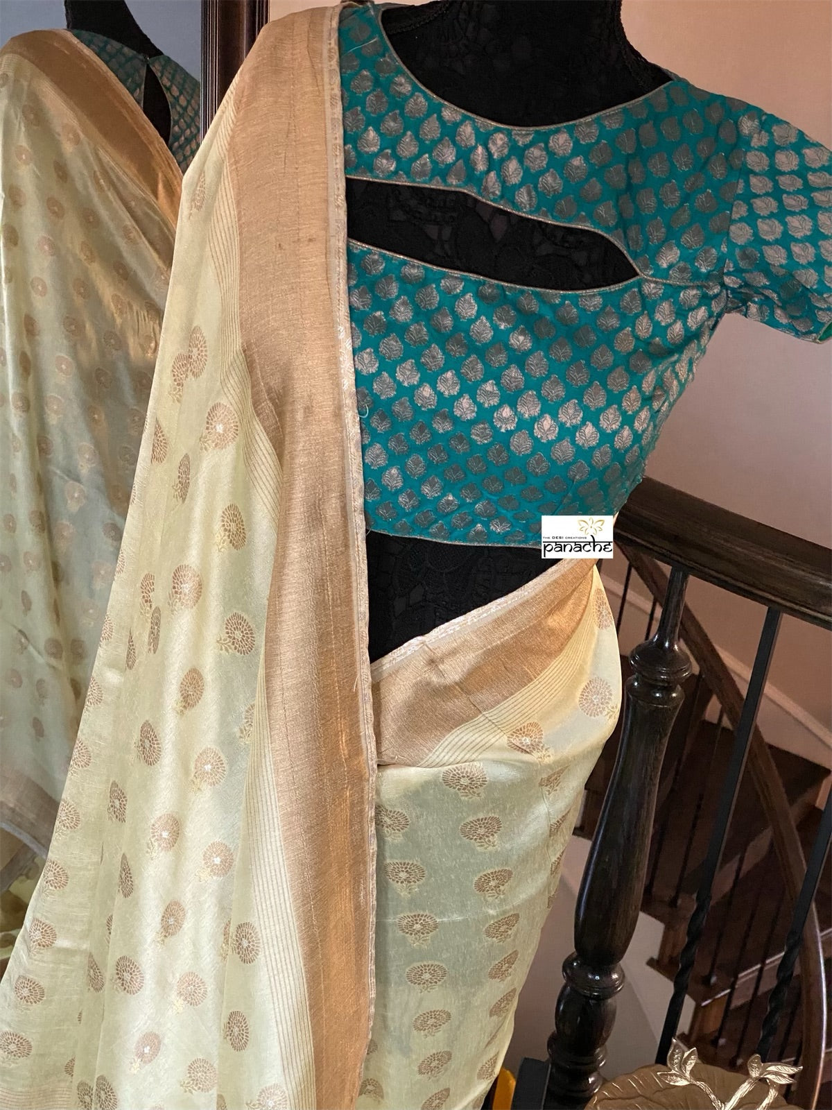 Designer Blouse - Rama Green Brocade