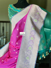Pure Silk Banarasi - Shot Pink