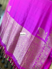 Pure Silk Gramaphone Banarasi - Magenta Purple Antique Zari