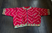 Designer Blouse - Raspberry Red Chevron