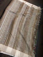 Tussar Silk - Moss Green Embroidered
