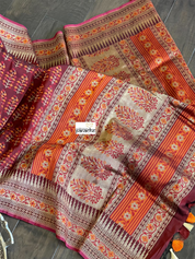 Summer Silk Banarasi - Maroon Meenakari Golden Zari