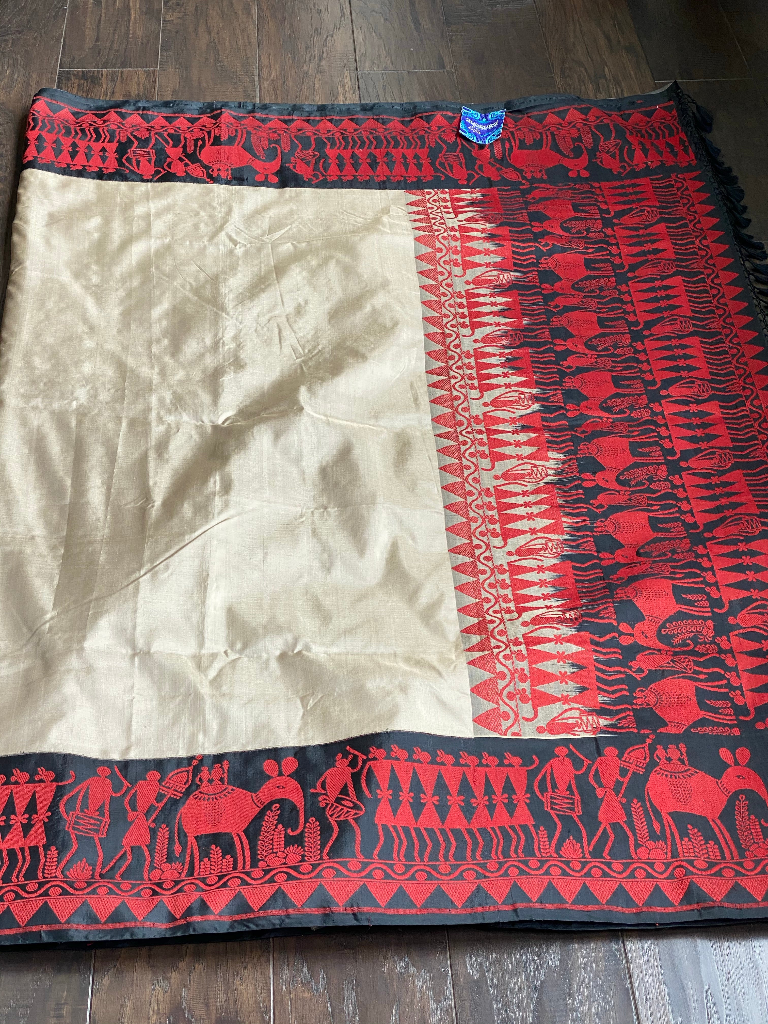 Pure Silk Banarasi - Light Mocha