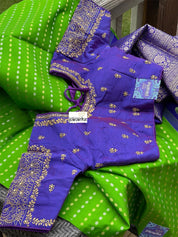 Silk Kanjivaram - Green Purple