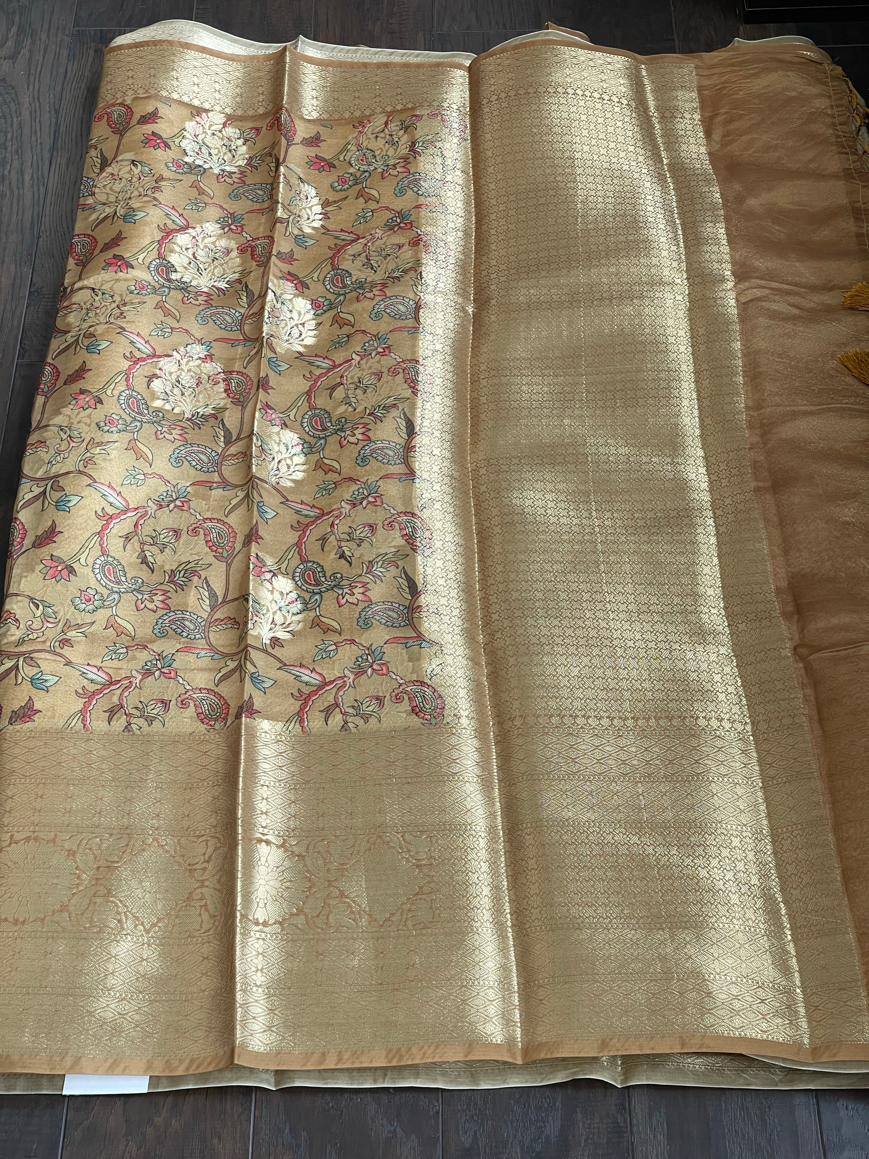 Soft Tissue Chiniya Silk - Beige Ochre