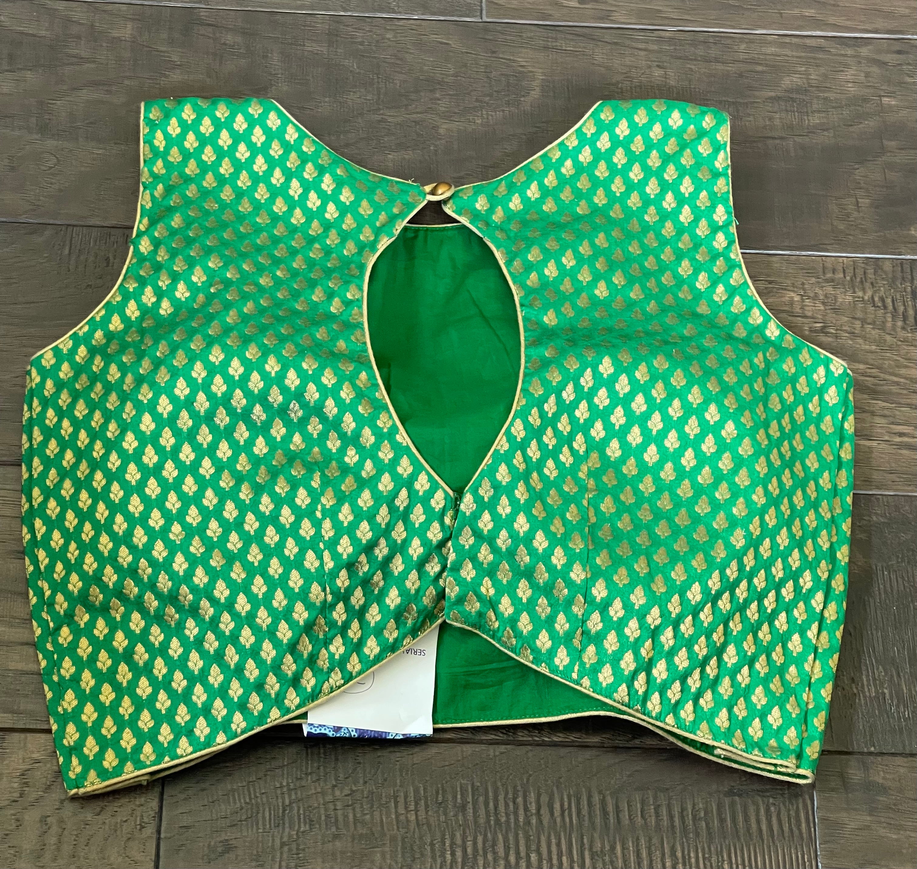 Designer Blouse - Green Banarasi Motifs