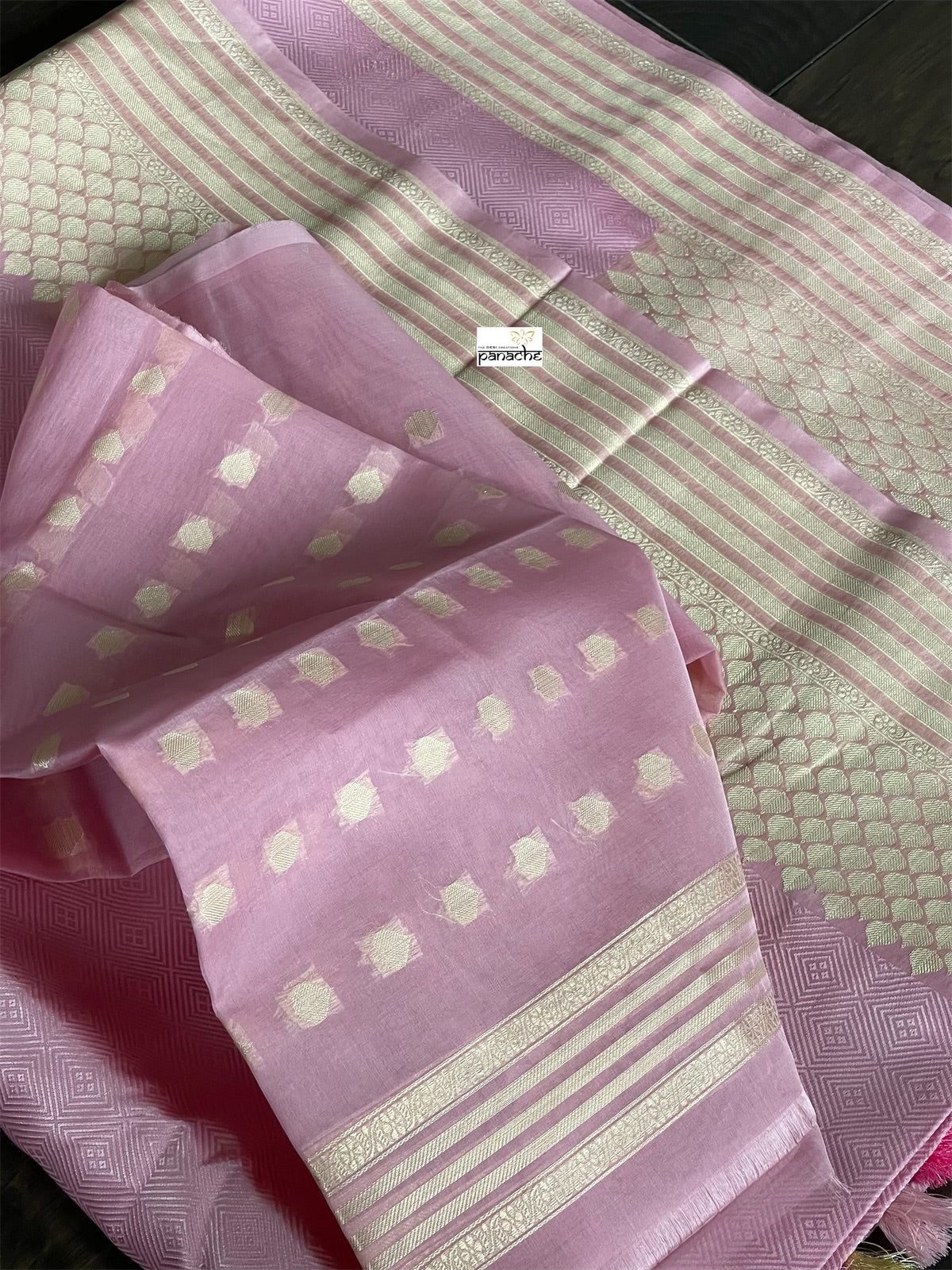Pure Silk Tanchoi Benarasi - Lavender  Pink