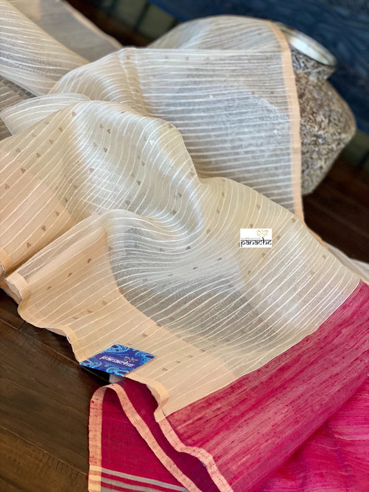 Muslin Silk - Off White Pink Antique Sequins