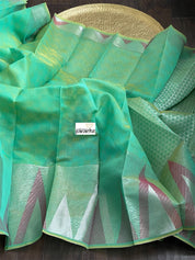 South Cotton Silk - Sea-Green Magenta Pink