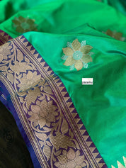 Pure Silk Banarasi - Sea Green Kadwa Woven