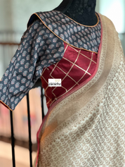 Designer Blouse - Maroon Black